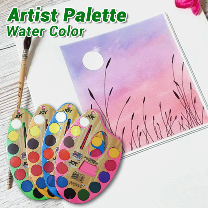 12 Color Artist Palette Water Color with Brush for Kids
